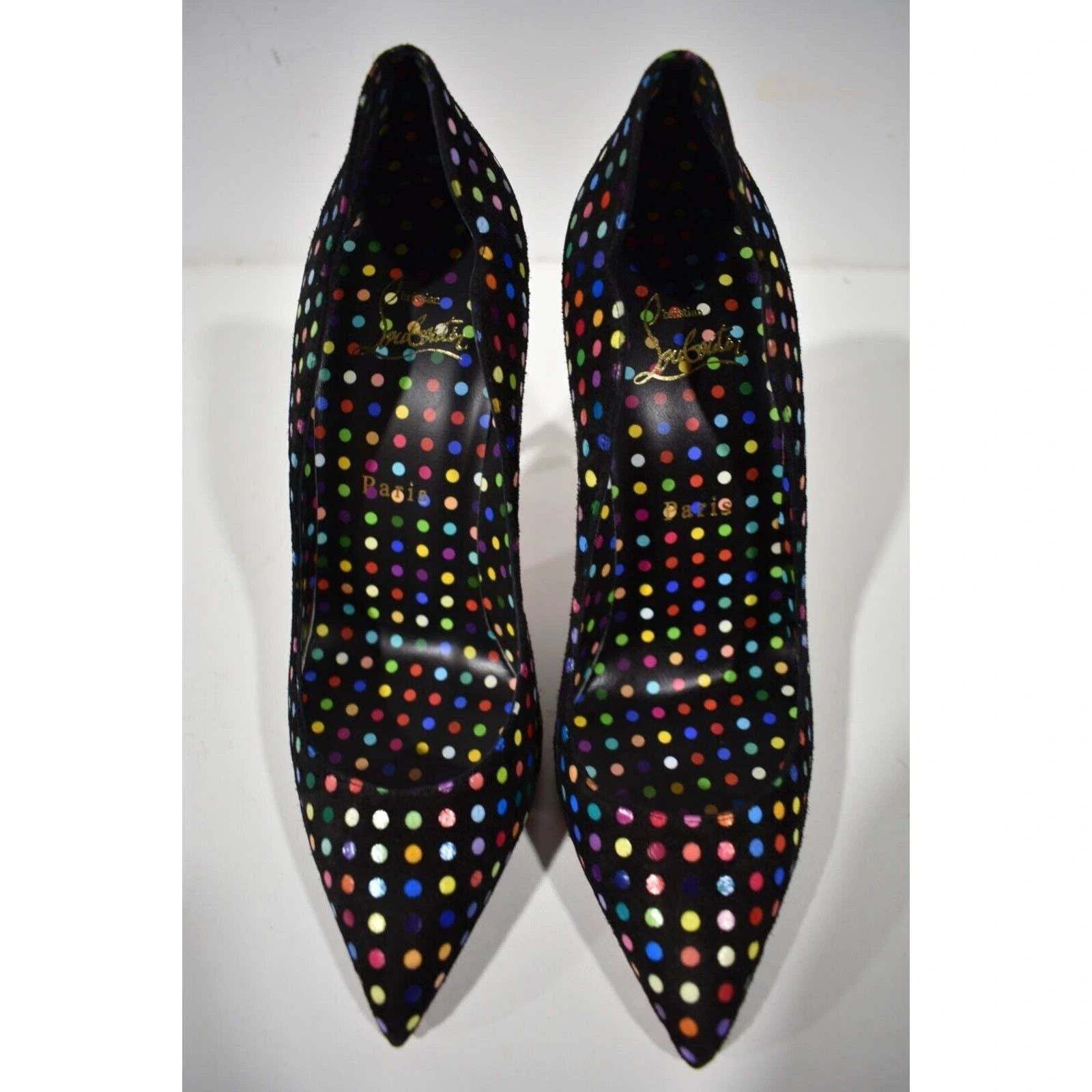 Christian Louboutin Christian Louboutin Hot Chick 100 Black Suede Multicolor Size US 8 / IT 38 - 7 Thumbnail