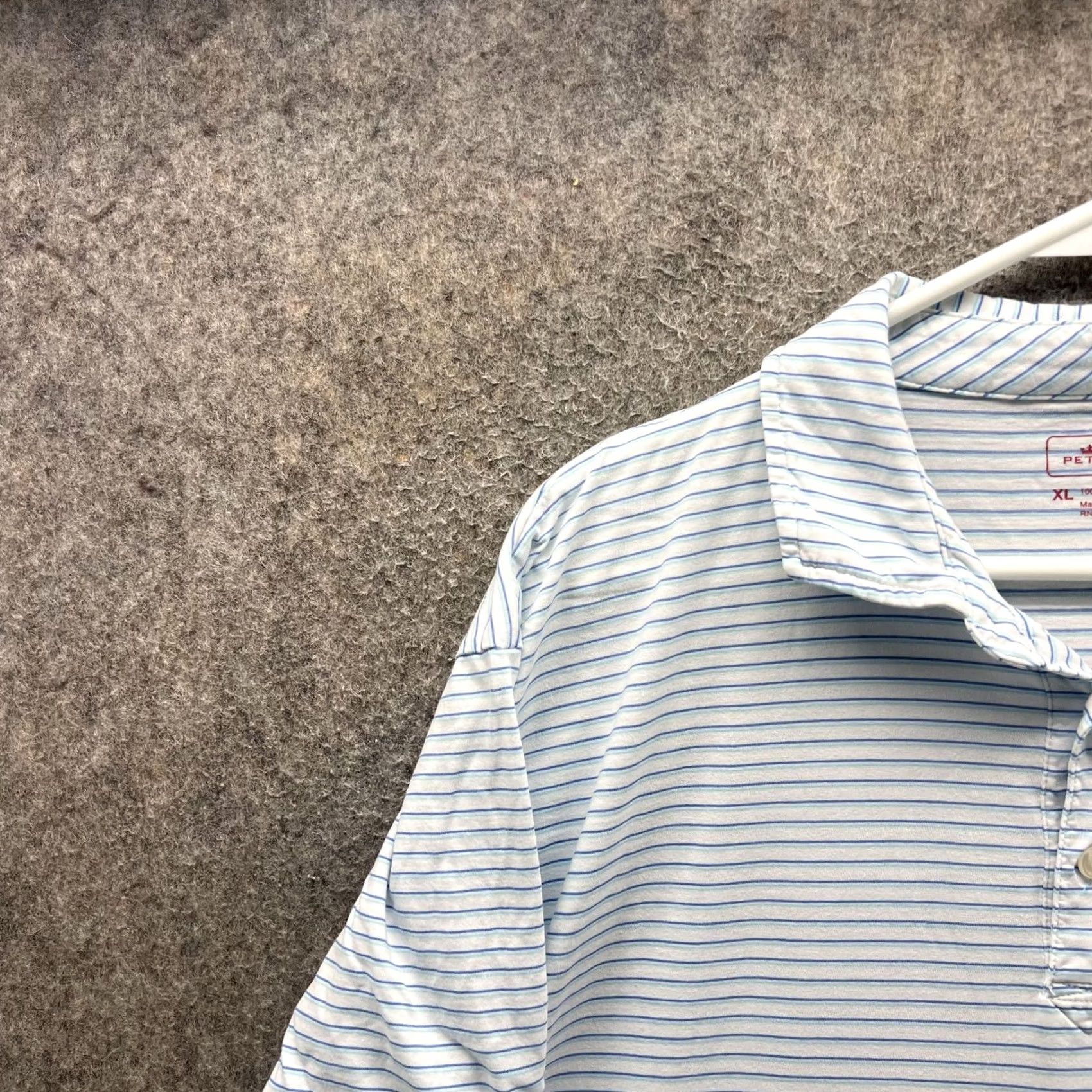 Peter Millar Peter Millar Polo Shirt Mens XL Blue Stripe Pima Cotton Casual Short Sleeve Size US XL / EU 56 / 4 - 7 Thumbnail