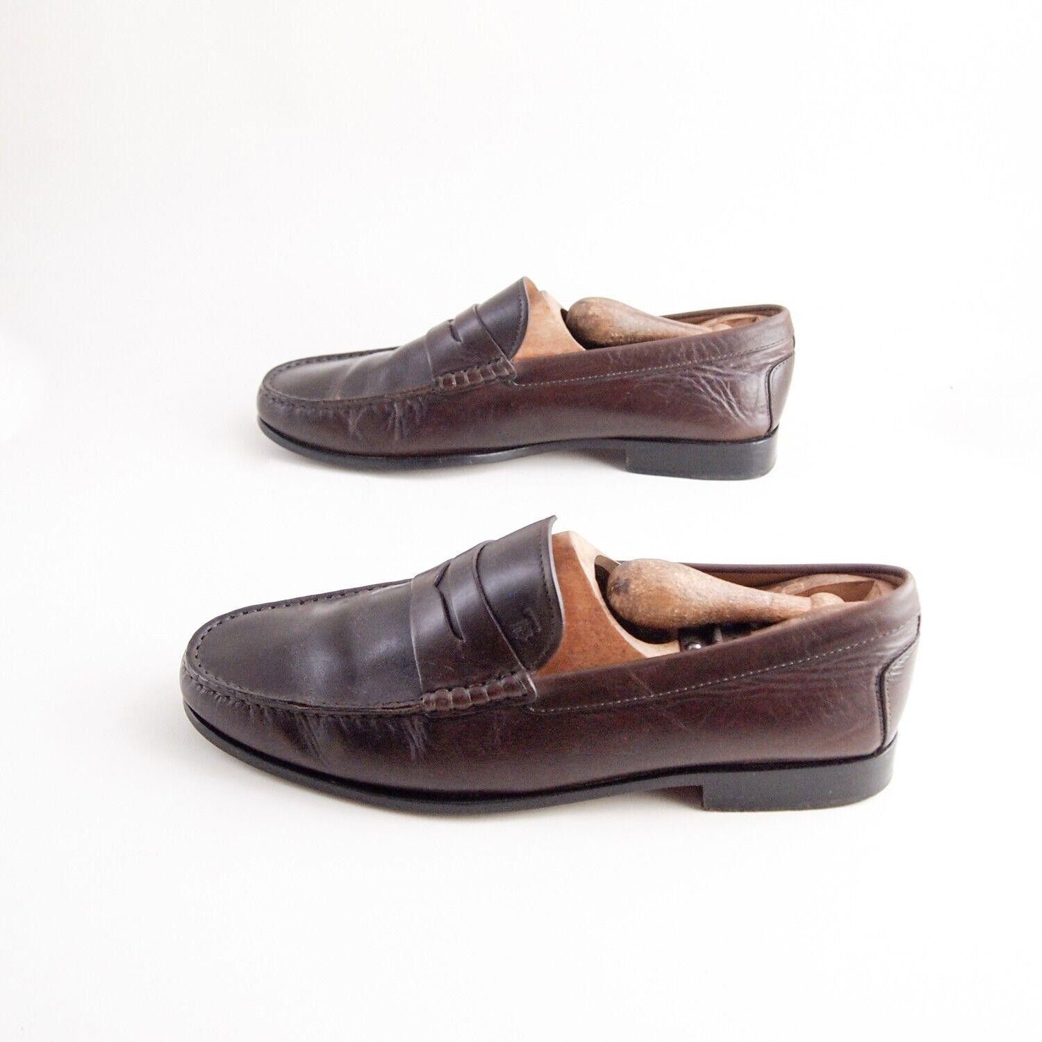 Tod's Tod's Penny Loafers Brown Leather Mens EU 41.5 US 8.5 $520 Size US 8.5 / EU 41-42 - 2 Thumbnail
