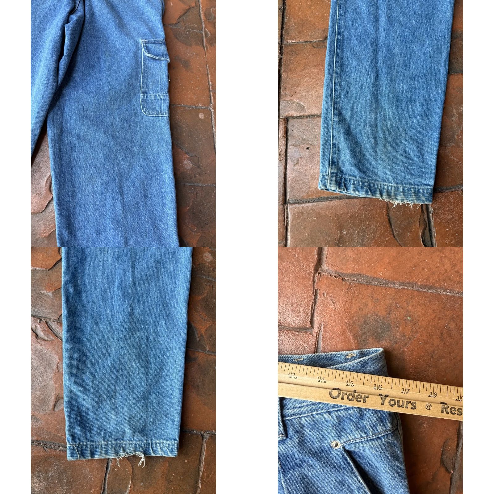 Vintage VINTAGE Kansas Jeans Cargo Baggy Distressed 90s Y2K Mens 36x33 Blue Cotton Straight Relaxed Cargo Pocket 33 Inseam Mens Size US 36 / EU 52 - 9 Thumbnail