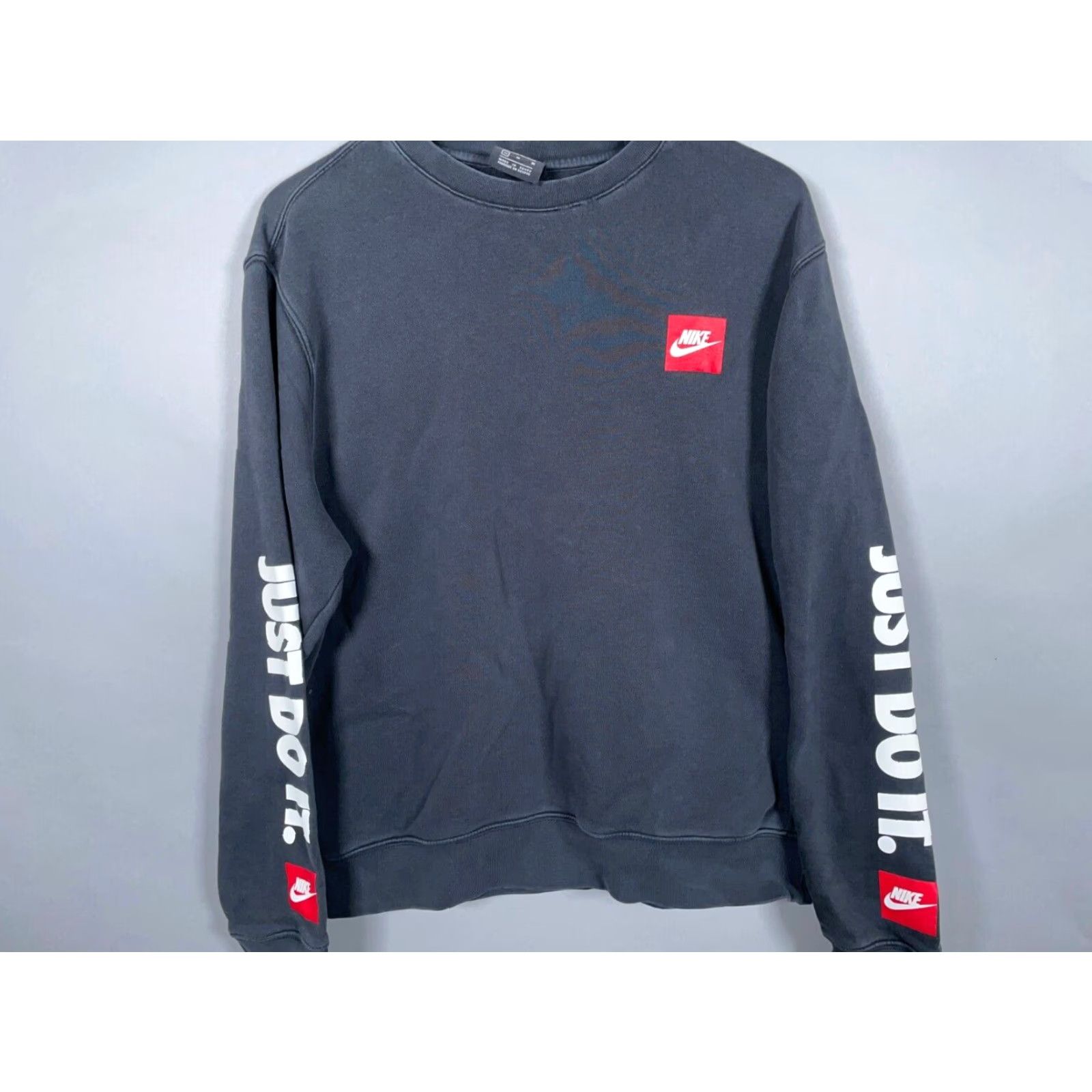 Nike Nike Just Do It Spell Out Sweatshirt Adult Medium Black Crewneck Swoosh Logo Size US M / EU 48-50 / 2 - 4 Thumbnail