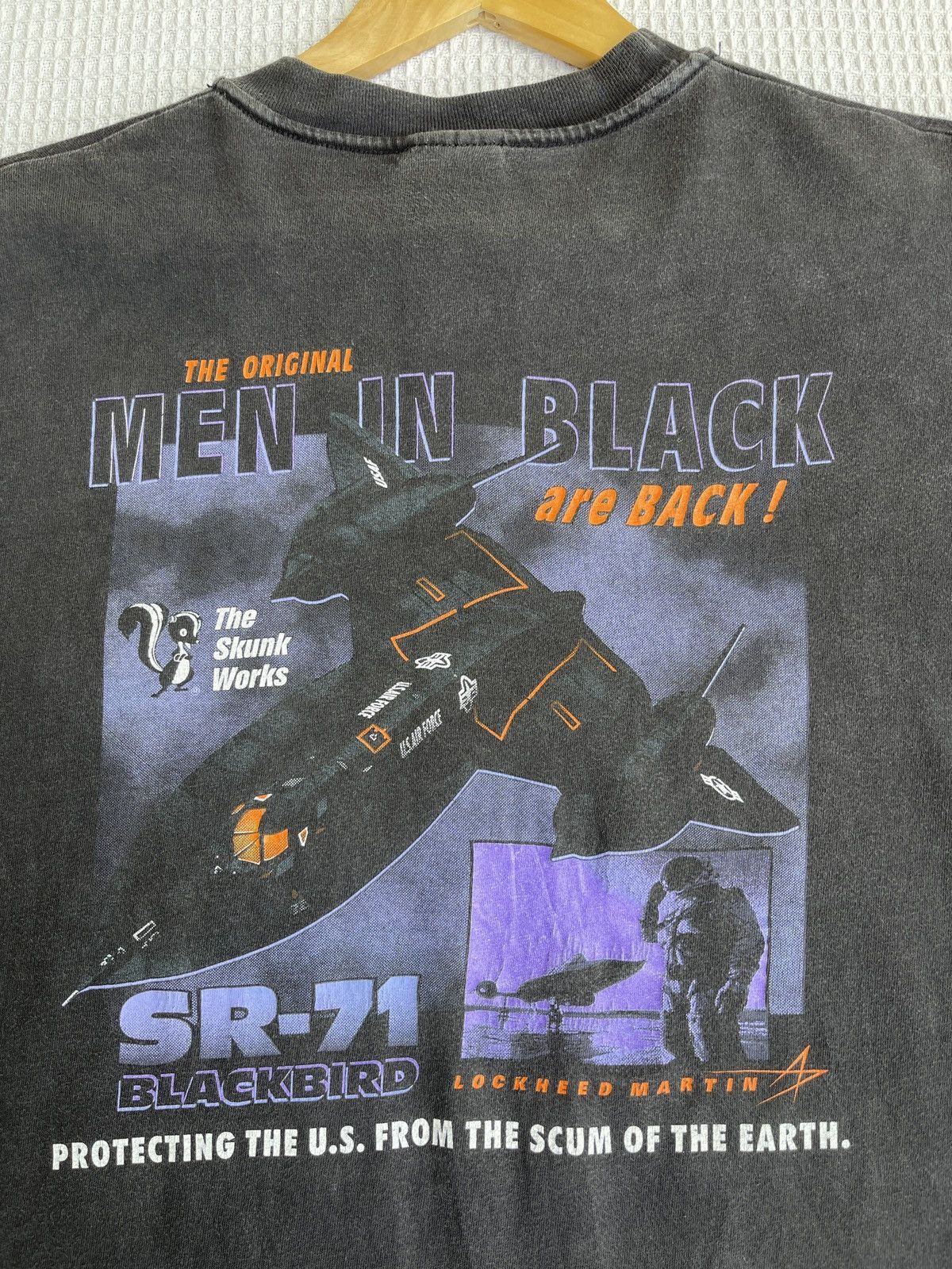Vintage SUN FADED🔥Rare🔥Vtg SR-71 Black Bird Men In Black Tee Size US XL / EU 56 / 4 - 9 Thumbnail