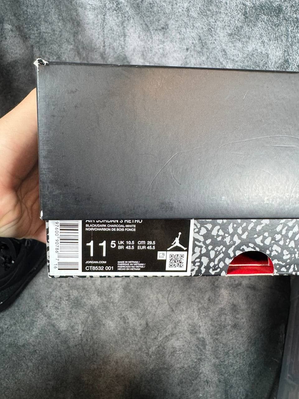 Jordan Brand Size 11.5 | Jordan 3 Black Cat With Box | Pre-Owned Size US 11.5 / EU 44-45 - 5 Thumbnail