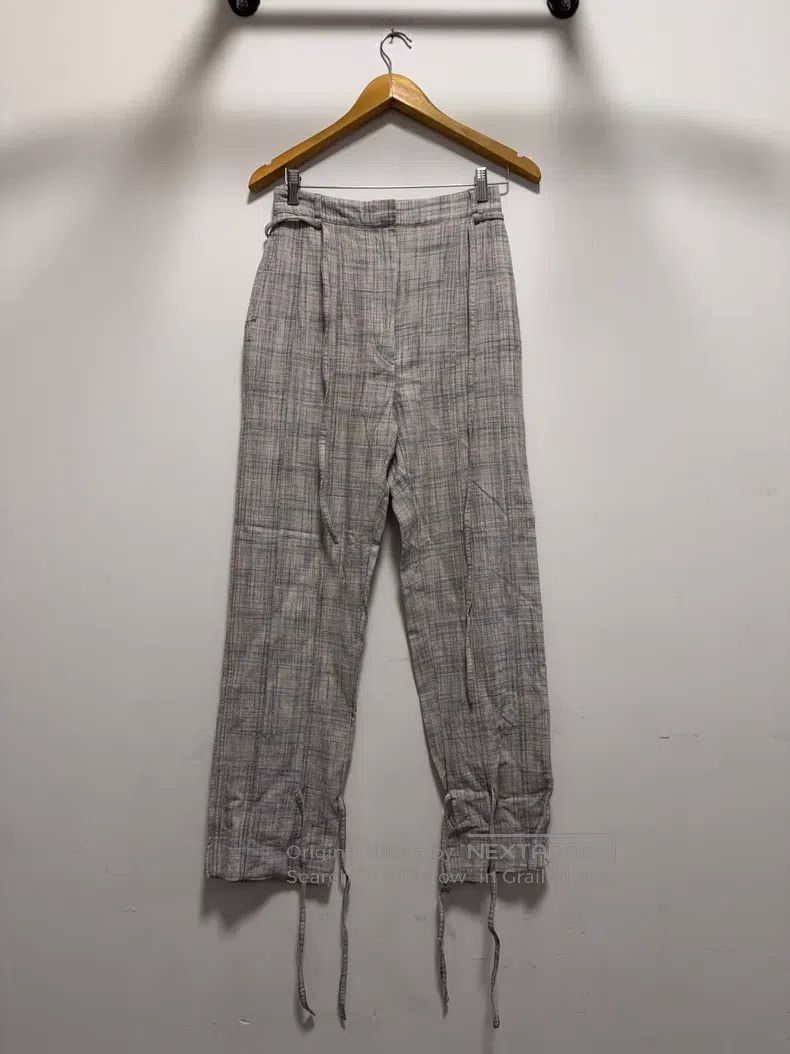Acne Studios Acne Studios SS22 plaid tie waist casual long pants, beige Size 42" / US 20 - 1 Thumbnail