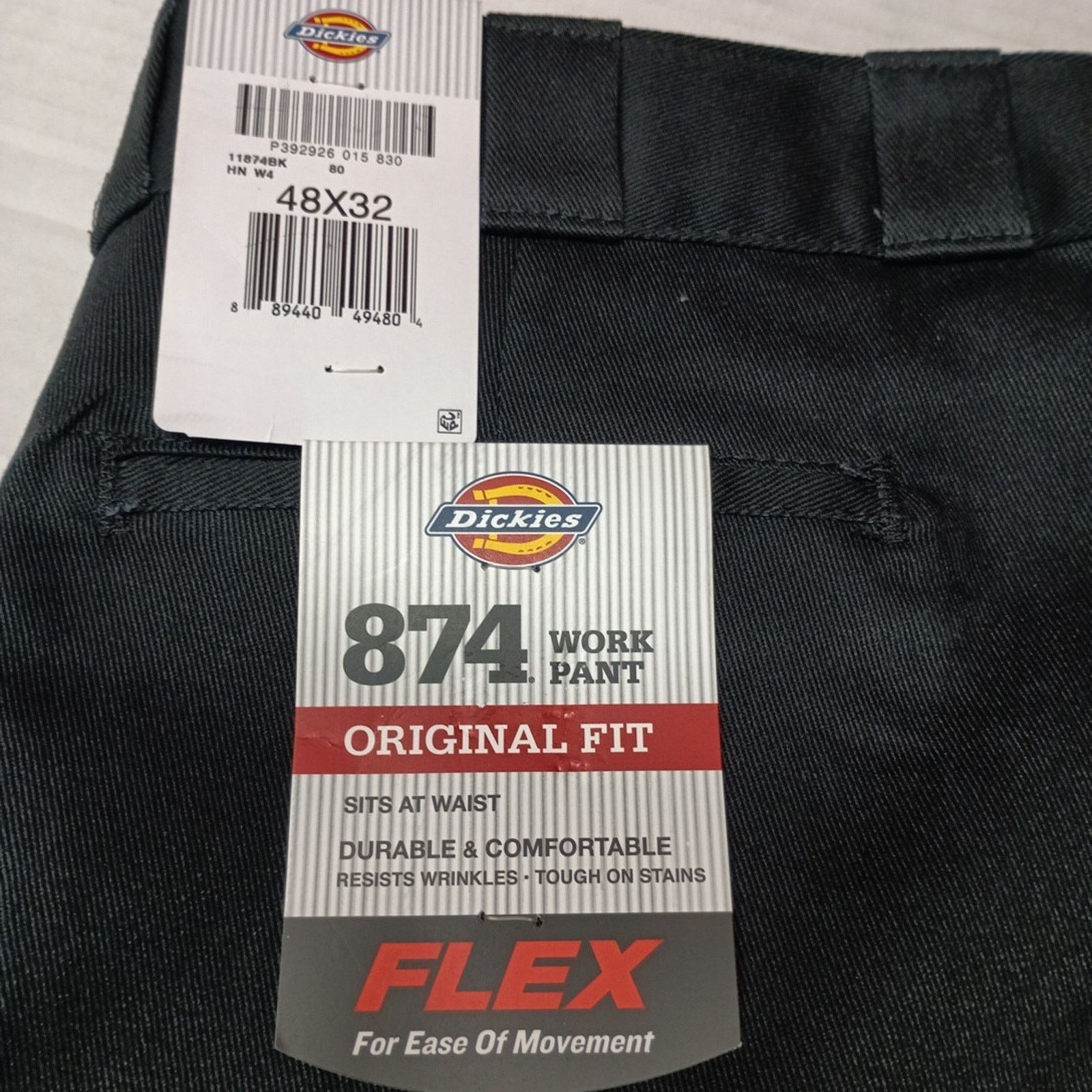 Dickies Dickies 874 Work Pants Men's 48x32 Black Original Fit Flex Size US 44 / EU 60 - 2 Thumbnail