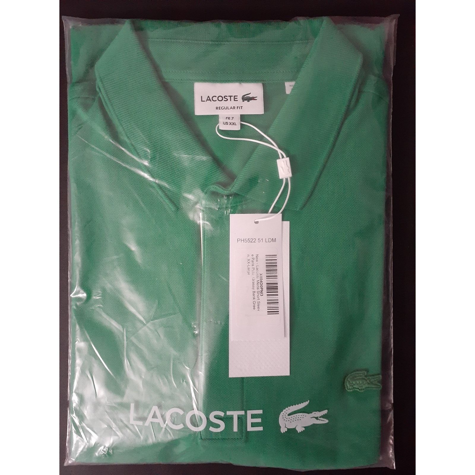 Lacoste Lacoste Mens Short Sleeve Paris Polo Grassy Bank Green 2XL Size US XXL / EU 58 / 5 - 2 Thumbnail