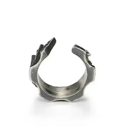 Vintage Machine Gear Pattern Men Index Finger Ring Size ONE SIZE - 2 Thumbnail