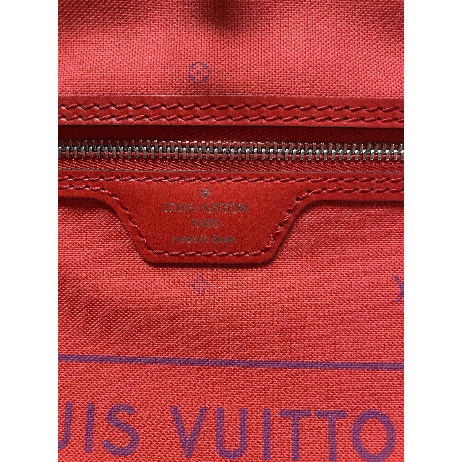 Louis Vuitton Louis Vuitton Neverfull Tote MM Pink/Red/White Canvas Size ONE SIZE - 11 Thumbnail
