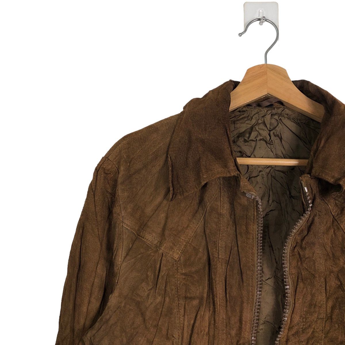 Japanese Brand 🔥Rare Genuine Leather Bomber Jacket Issey Miyake Size US L / EU 52-54 / 3 - 7 Thumbnail