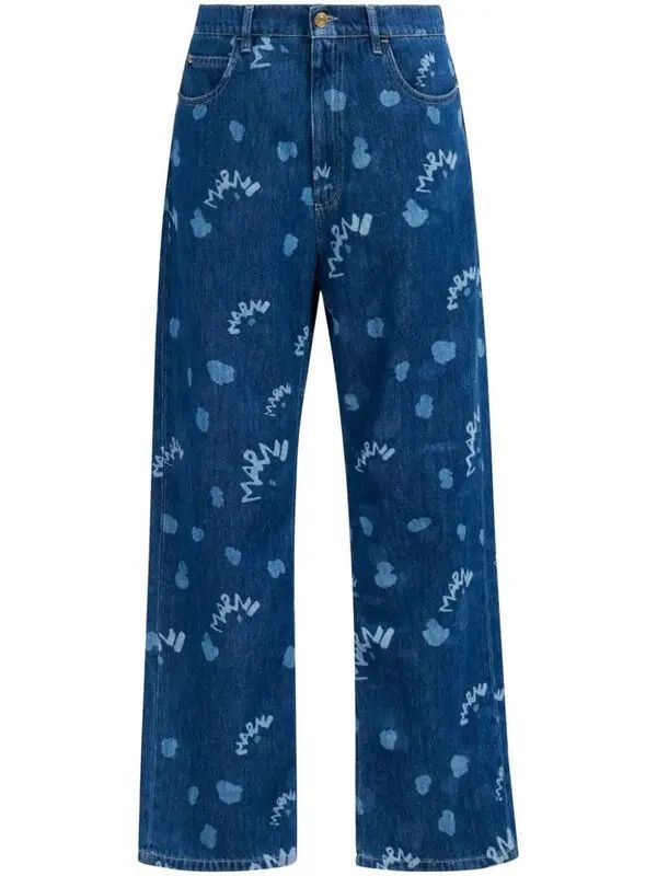 Marni oc11z0525 Laser-Print Jeans in Blue Size US 36 / EU 52 - 1 Thumbnail