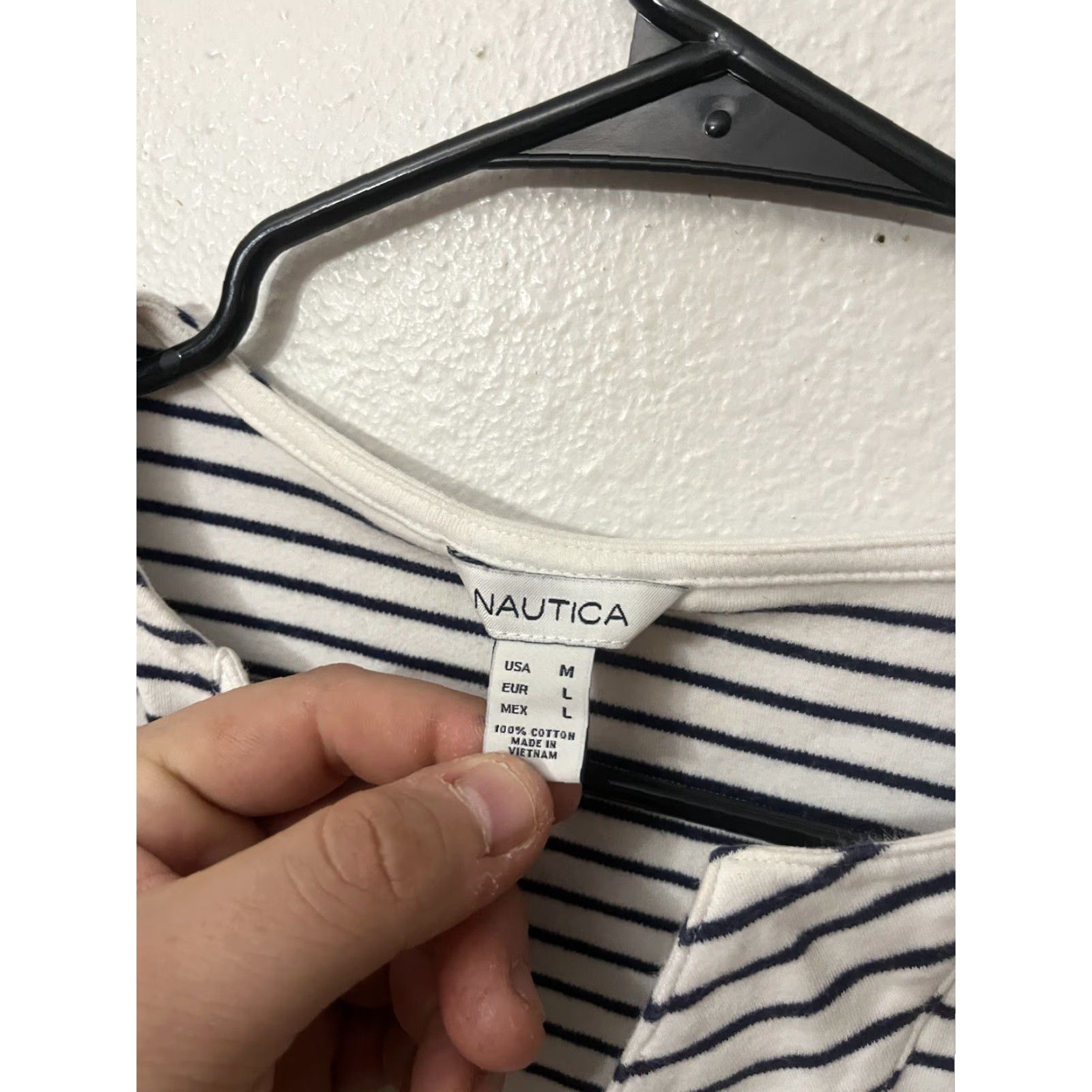 Nautica Nautica Shirt Women Medium Striped V-Neck Knit Cap Sleeve Multicolor Nautical Casual Size M / US 6-8 / IT 42-44 - 3 Thumbnail