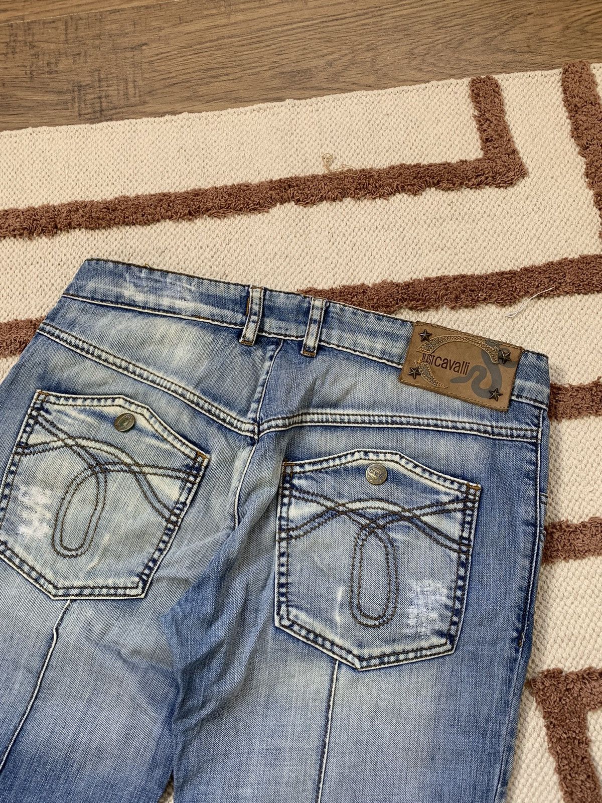 Just Cavalli × Roberto Cavalli × Vintage VINTAGE JUST CAVALLI DISTRESSED STYLE JEANS Size 29" - 11 Thumbnail