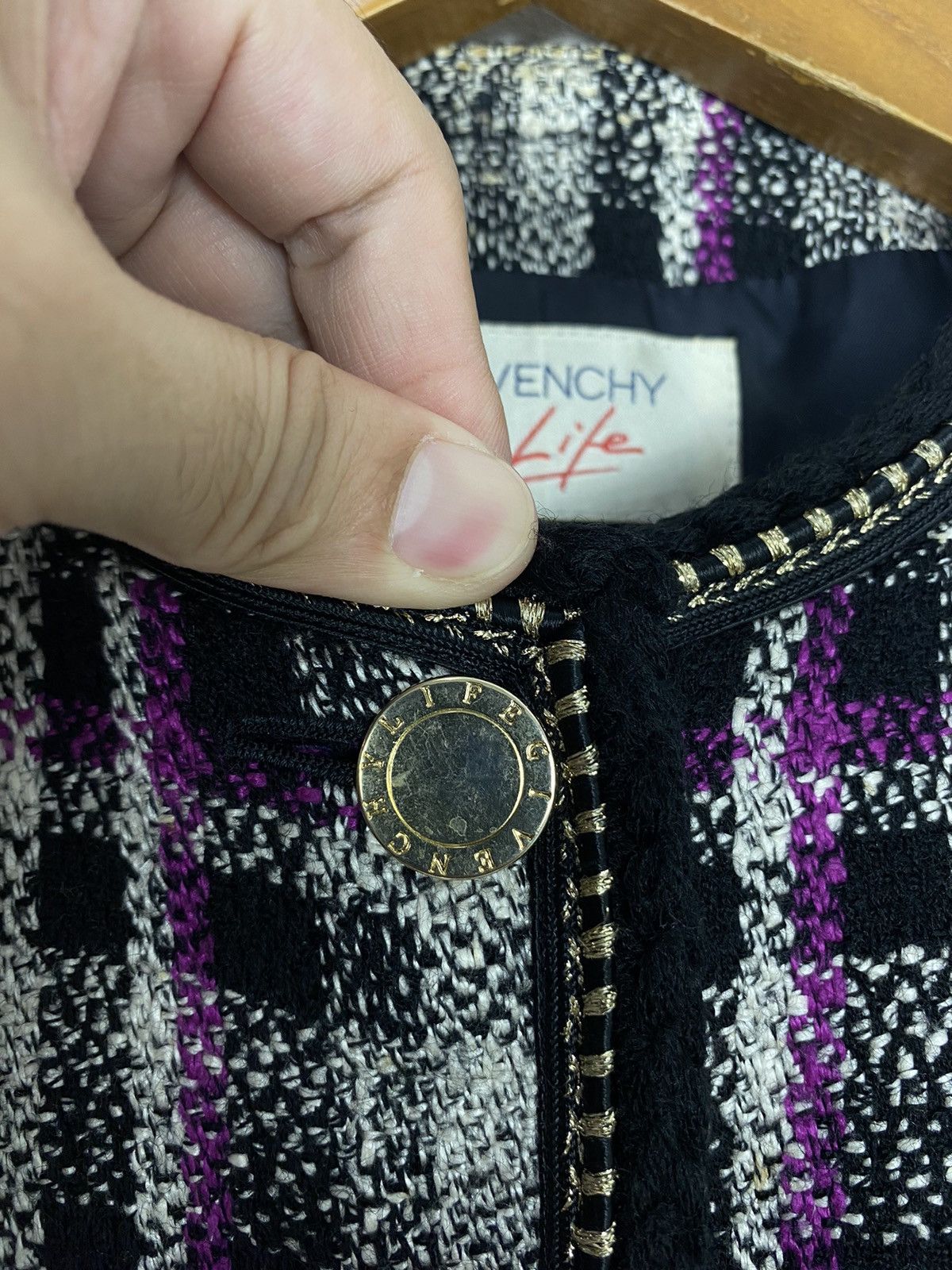 Givenchy Rare‼️ Vintage Givenchy Life Tweed Wool Jacket Size M / US 6-8 / IT 42-44 - 7 Thumbnail
