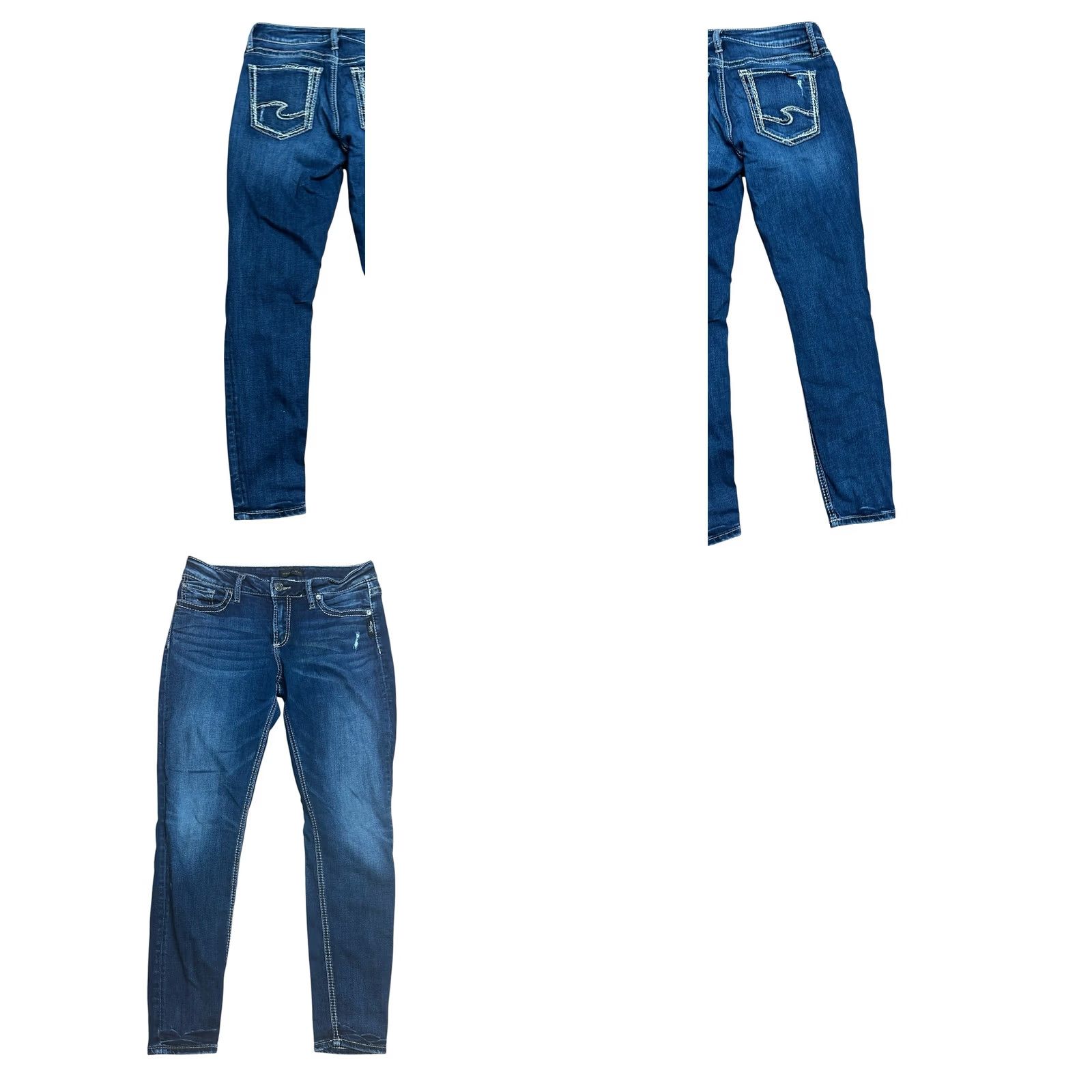 Vintage Silver Jeans Suki Mid Super Skinny Jeans Women’s 30x29 Medium Wash Stretch Denim Jeans 5-Pocket Design Boys? Size 30" / US 8 / IT 44 - 8 Thumbnail