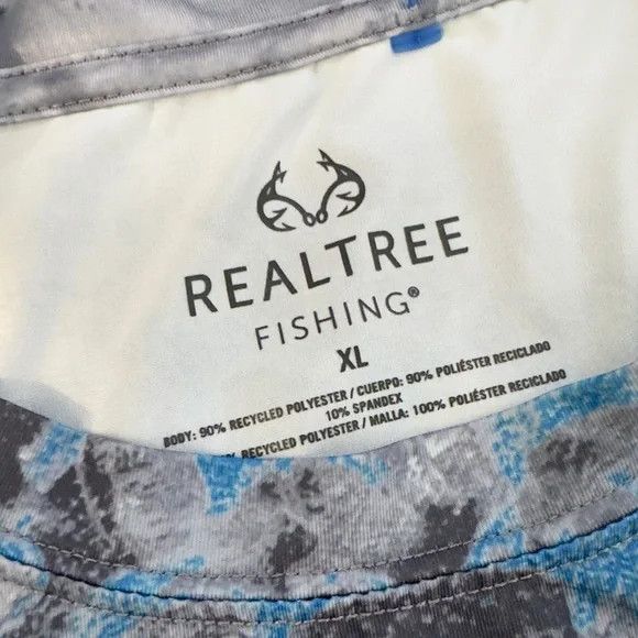 Realtree Real Tree Fishing Longsleeve Blue Ocean Current Water Print Size US XL / EU 56 / 4 - 3 Thumbnail