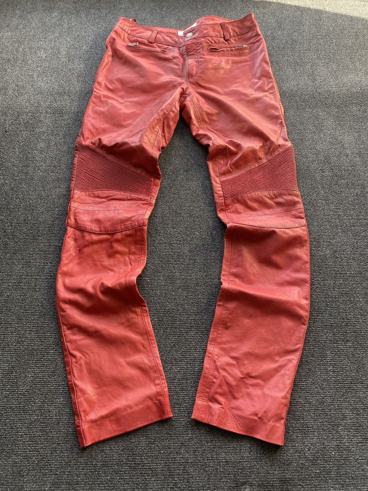 Japanese Brand 🔥Ricano Opium Punk Moto Racing Leather Pants 32 Goth emo Size 32" / US 10 / IT 46 - 1 Thumbnail