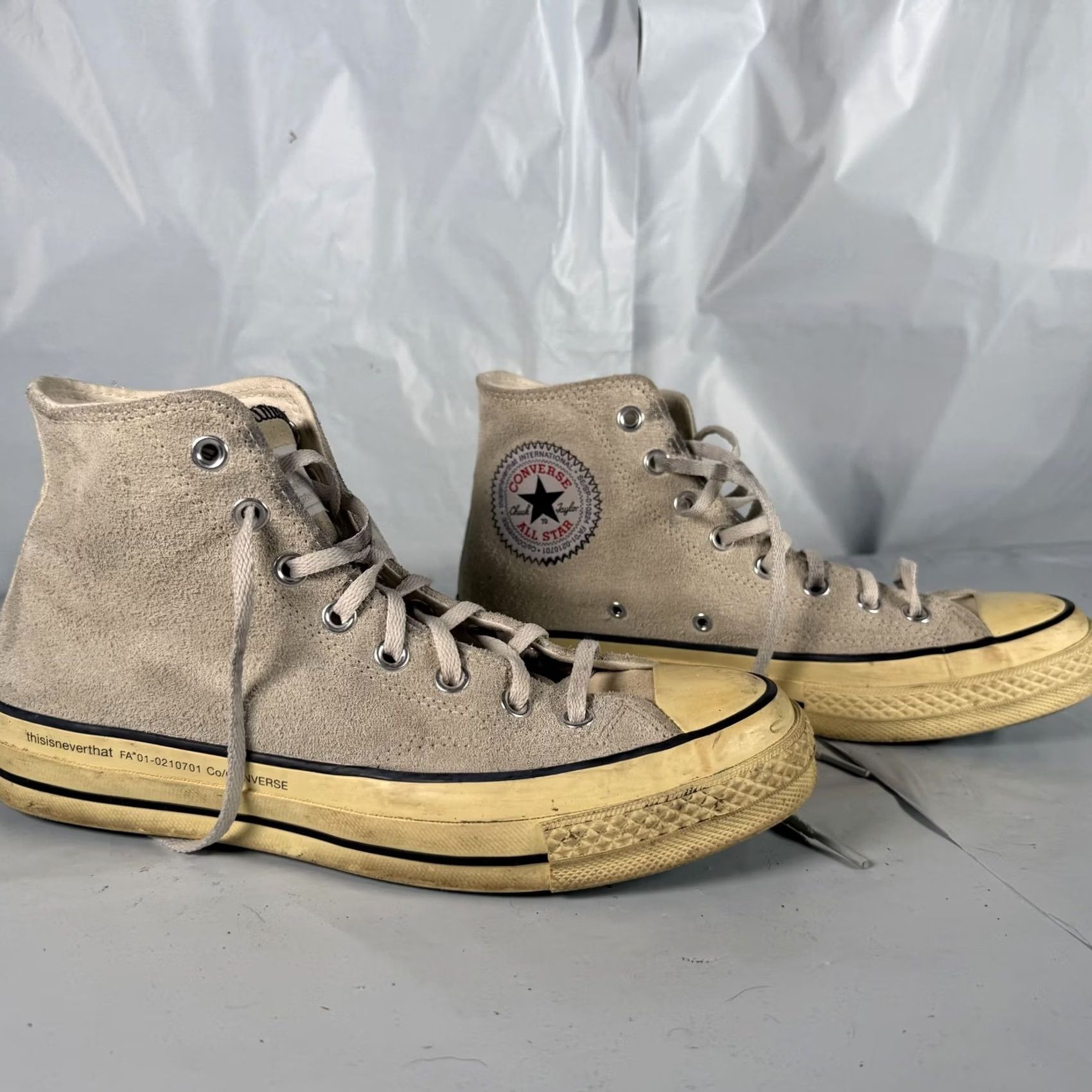 Converse Converse Chuck 70 thisisneverthat High Top Sneakers Beige Leather US 7.5 Men’s Casual Streetwear Womens Unisex Adults Shoes Size US M / EU 48-50 / 2 - 2 Thumbnail