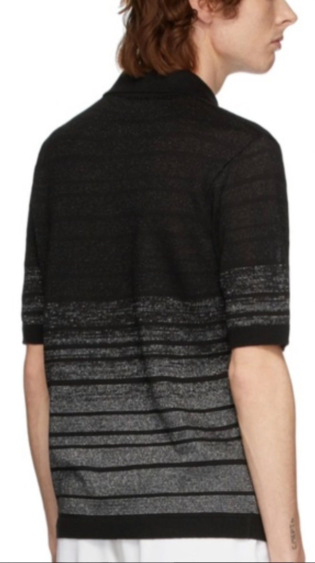 Saint Laurent Paris Saint Laurent SLP Silver Stripe Polo Size US M / EU 48-50 / 2 - 3 Thumbnail