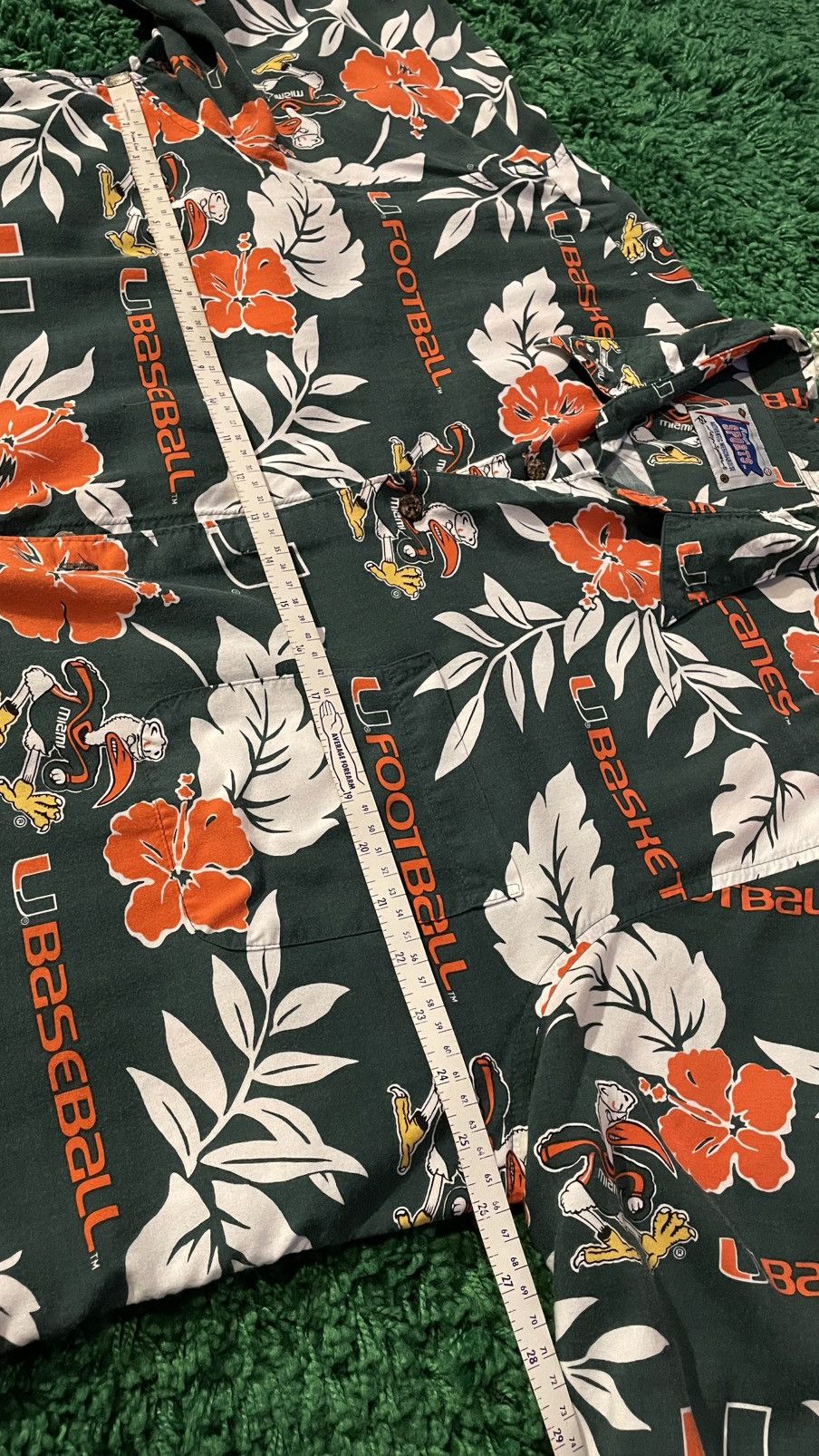 Reyn Spooner Retro Reyn Spooner UM Miami Sports Men’s Hawaiian Shirt Size US L / EU 52-54 / 3 - 4 Thumbnail