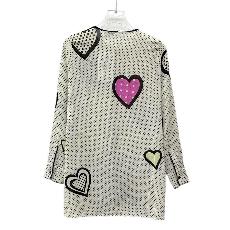 Dior Dior Beige polka dot heart full print mulberry silk single Size M / US 6-8 / IT 42-44 - 2 Thumbnail