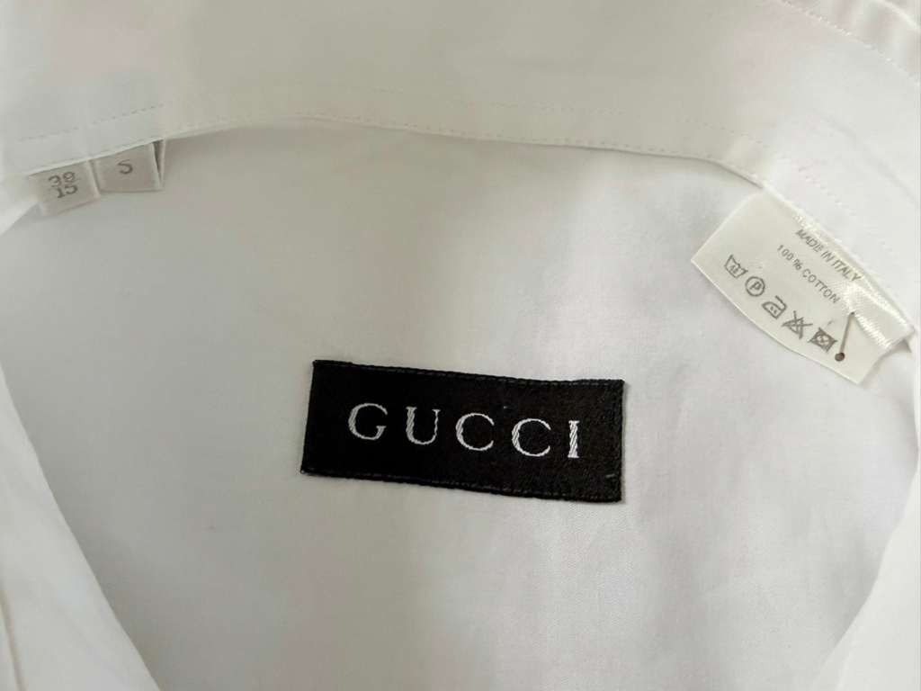 Gucci Gucci White Cotton Poplin Dress Shirt - Size 15 / Small Size 38R - 6 Thumbnail