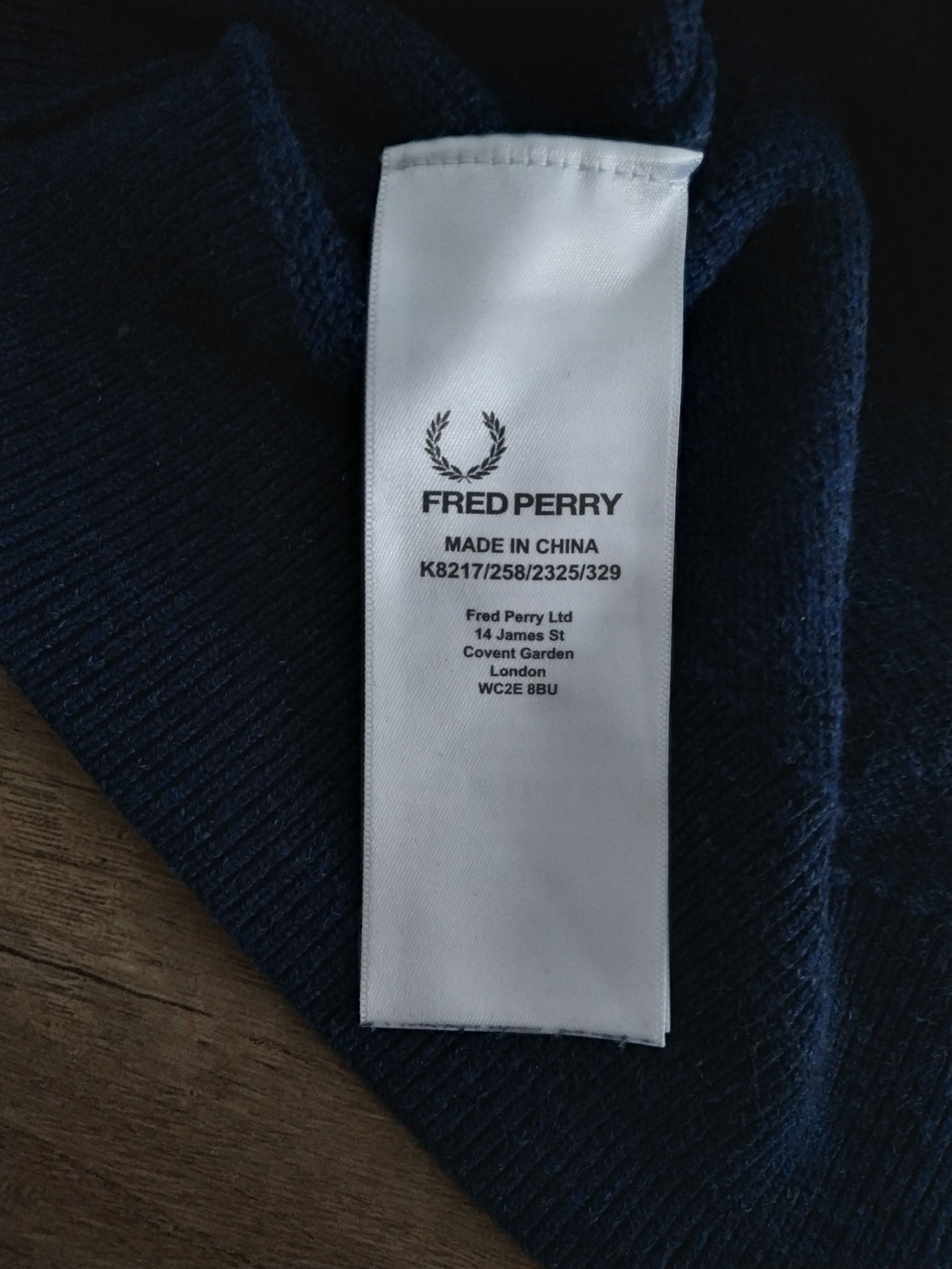 Fred Perry Fred Perry Men's Navy Knit Sweater Jumper Pullover, s. SMALL Size US S / EU 44-46 / 1 - 10 Thumbnail