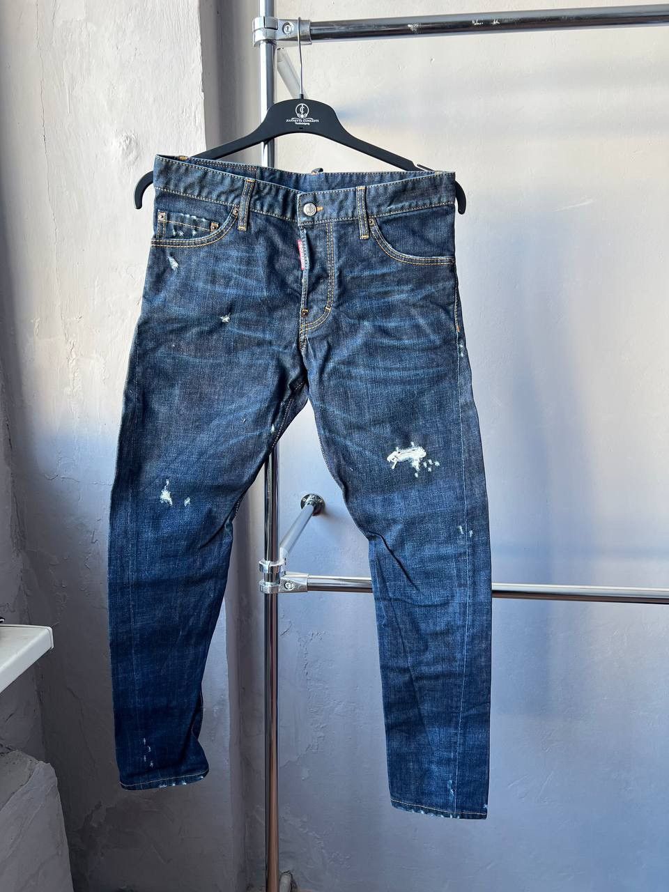 Dsquared2 2017 DSQUARED 2 BLUE ARTIFICIALLY WORN SEXY TWIST PANTS 46 Size US 44 / EU 60 - 2 Thumbnail