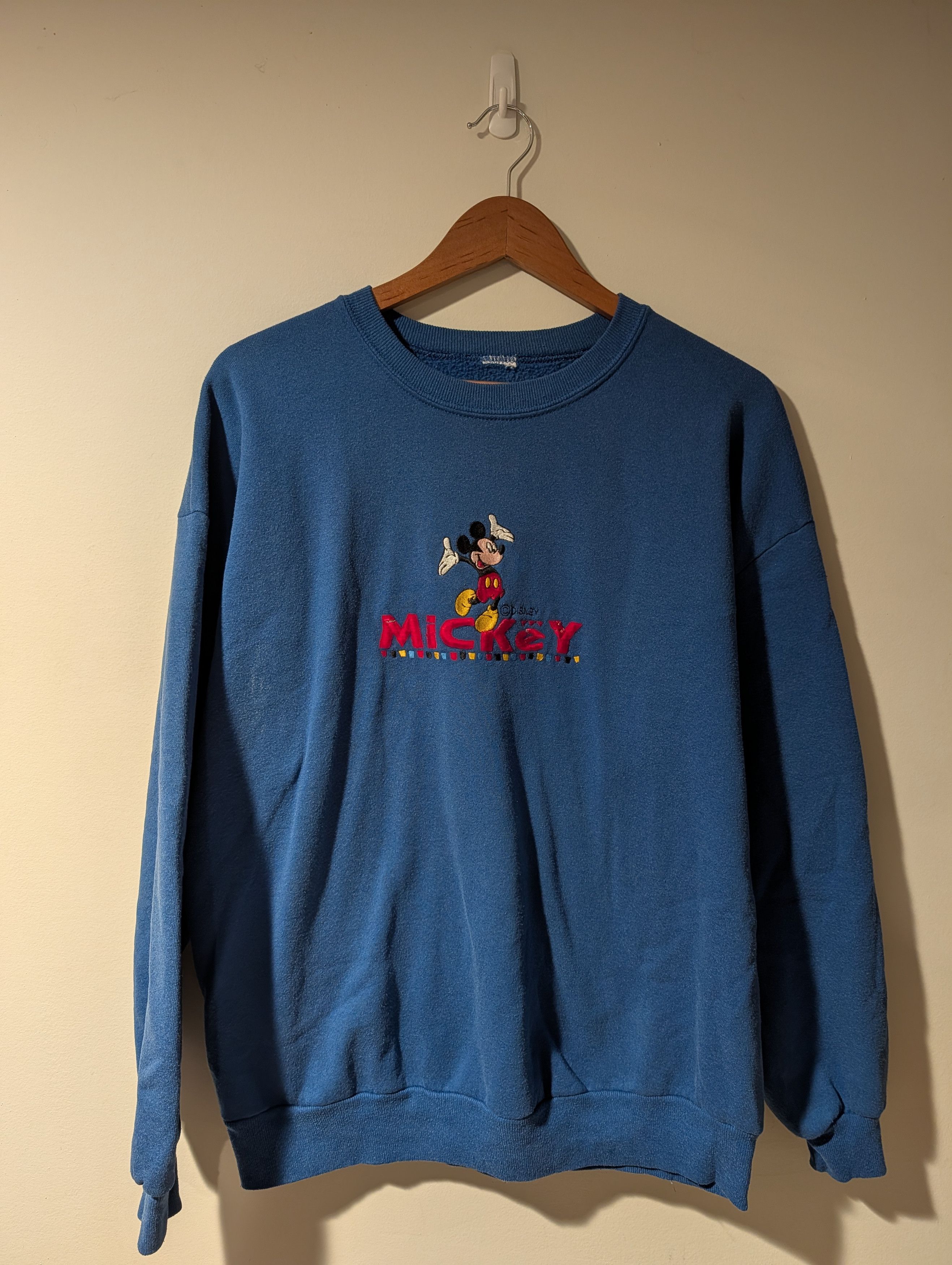 Disney Vintage Disney Mickey Mouse Embroidered Sweatshirt Blue 90s Size US M / EU 48-50 / 2 - 1 Thumbnail