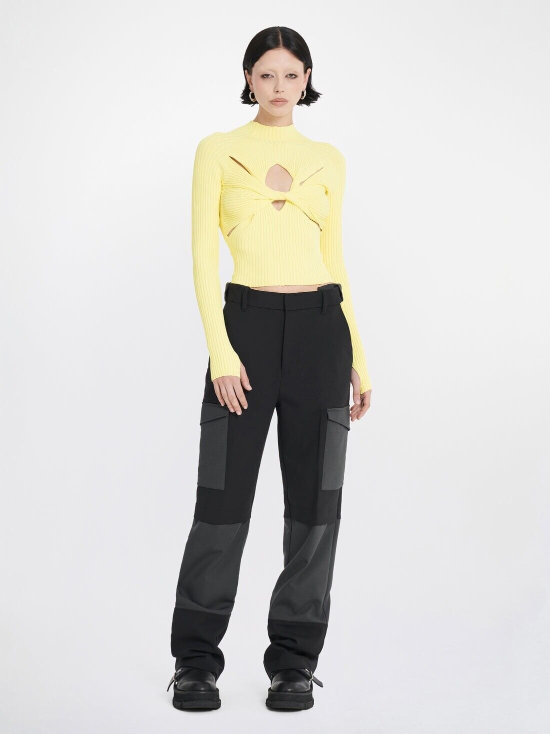 Dion Lee DION LEE RIB TWIST LONG SLEEVE TOP SIZE:XS Size XS / US 0-2 / IT 36-38 - 1 Thumbnail