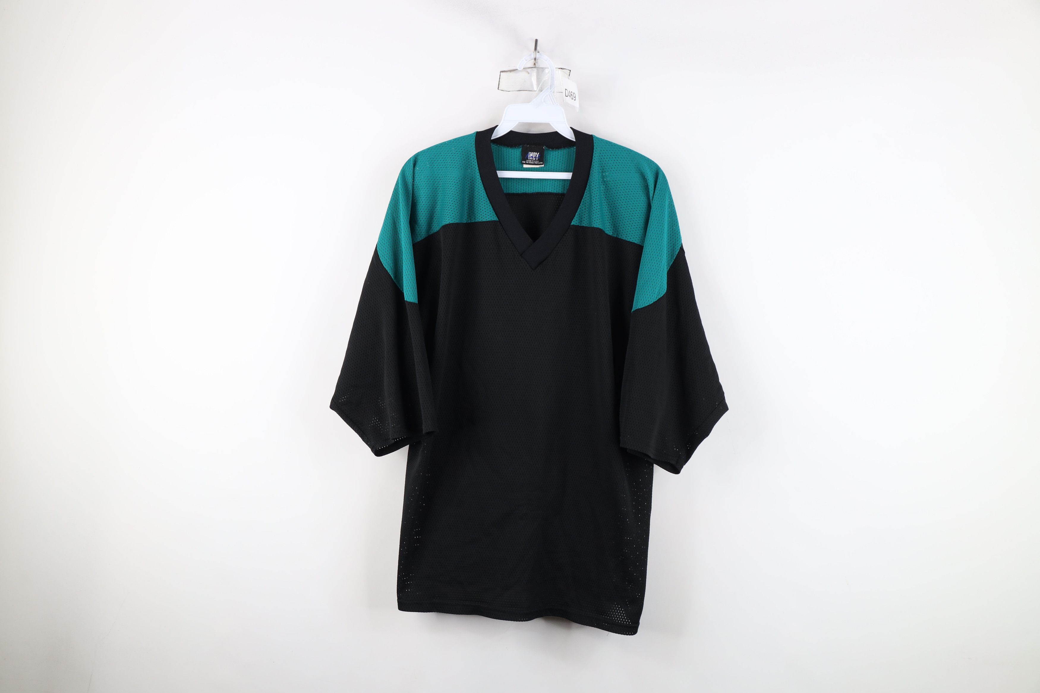 Vintage Vintage 90s Streetwear Block Mesh Football Jersey Black USA Size US L / EU 52-54 / 3 - 1 Thumbnail