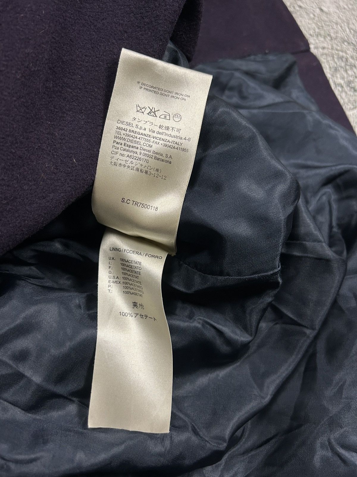 Diesel × Vintage Diesel coat purple Y2K wool cashmere blend vintage Size US S / EU 44-46 / 1 - 7 Thumbnail