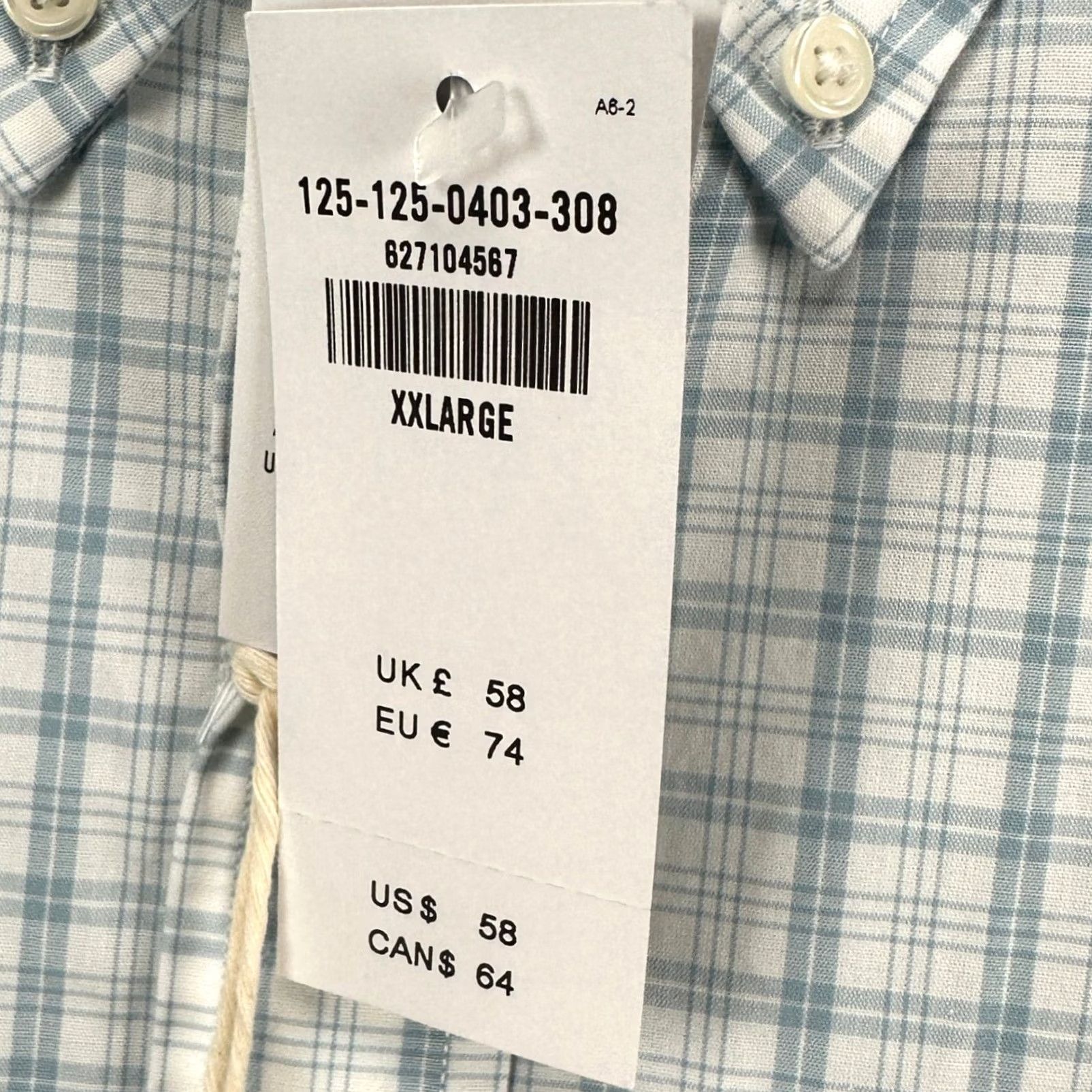 Abercrombie & Fitch Abercrombie & Fitch Stretch Poplin Mens Button-Down Shirt 2XL Blue Plaid NEW Size US XXL / EU 58 / 5 - 7 Thumbnail