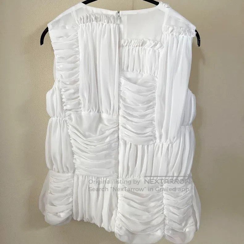 Comme des Garcons Comme Des Garcons White Pleated Top Size S / US 4 / IT 40 - 3 Thumbnail