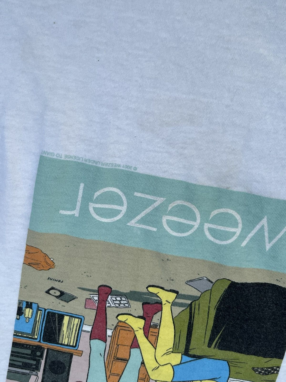 Band Tees × Vintage 2001 WEEZER SUPERMAN WHITE TEE Size US M / EU 48-50 / 2 - 3 Thumbnail