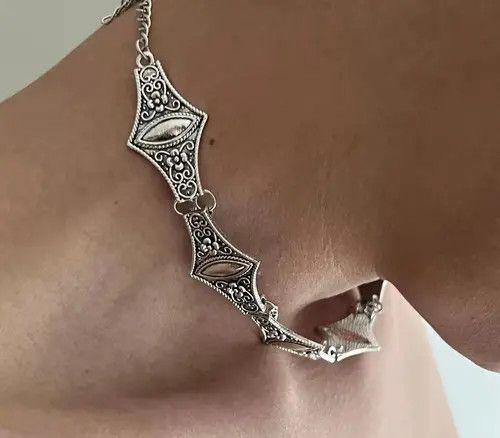 Jewelry Silver Ornate Vintage Style Choker Necklace Size ONE SIZE - 7 Thumbnail