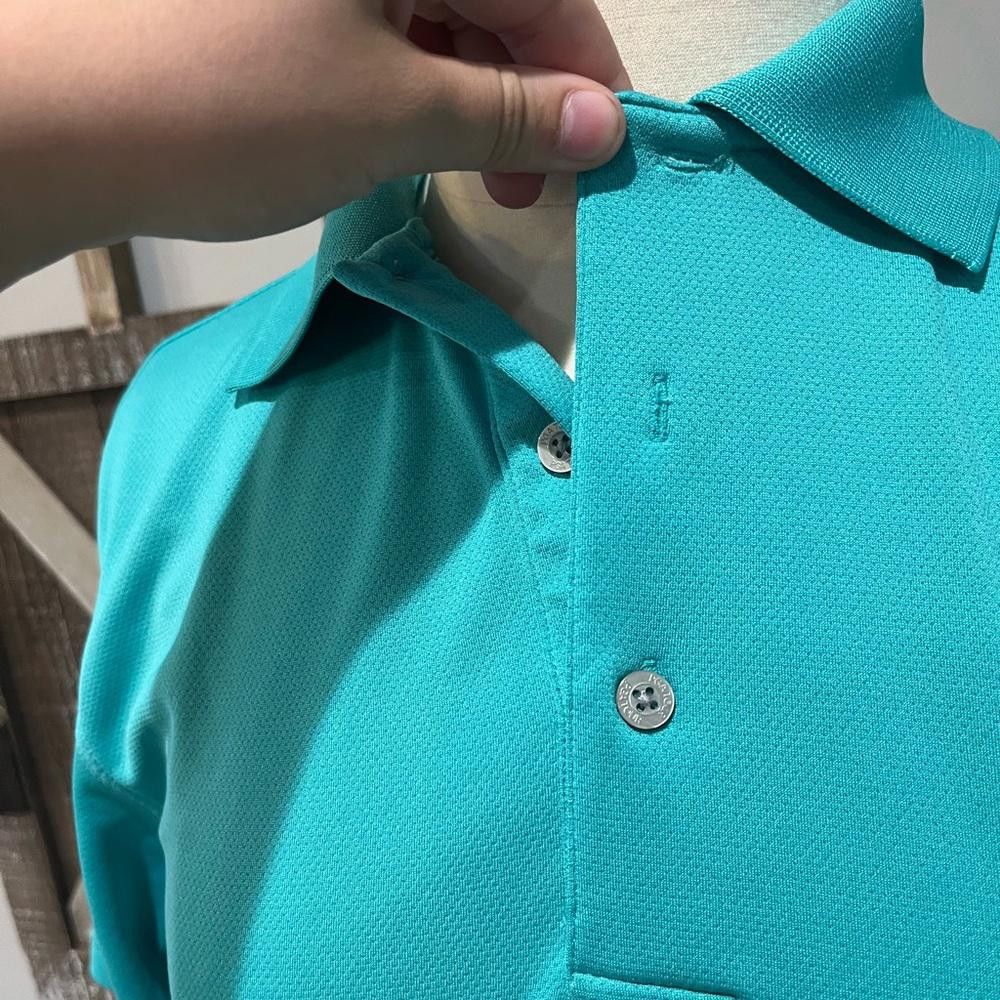 PGA Tour PGA TOUR AIRFLUX DRY Mens Solid Mesh Short Sleeve Polo Aqua Size US S / EU 44-46 / 1 - 3 Thumbnail