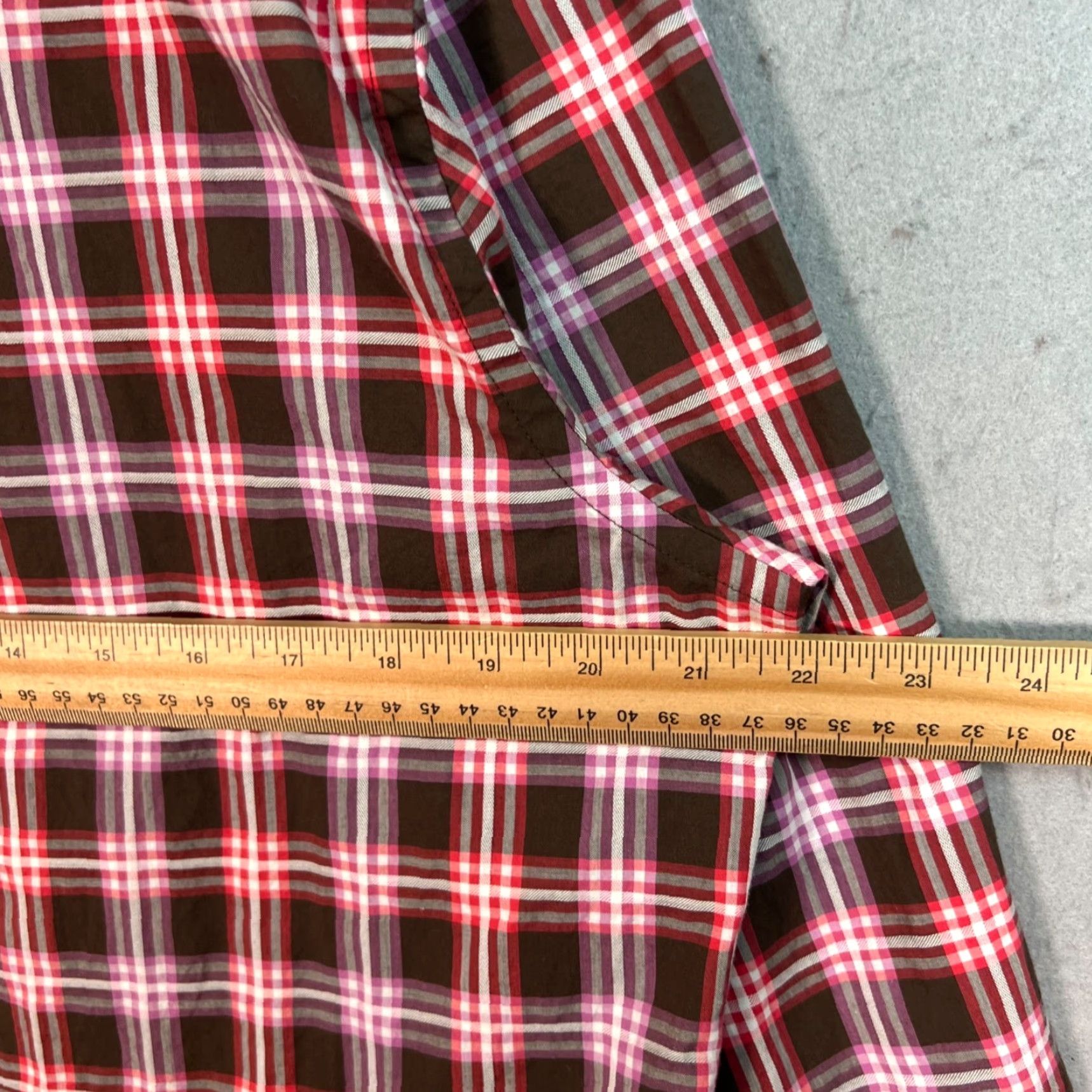 Perry Ellis Perry Ellis Mens Button-Up Shirt Long Sleeve Plaid Cotton Multicolor Large Brown Pink Red Modern Casual Business Shirt Mens L Size US L / EU 52-54 / 3 - 4 Thumbnail