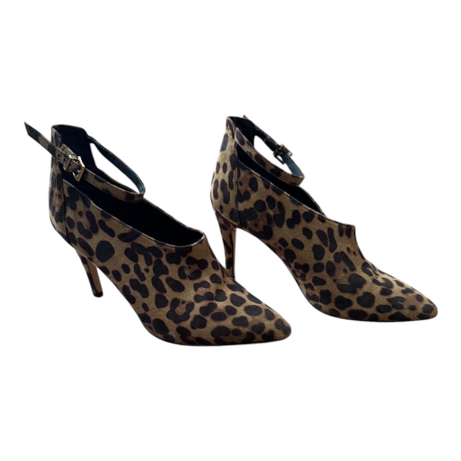 Asos Leopard print ankle straps, stiletto heel low cut booties 5 Size US 5 / IT 35 - 16 Thumbnail