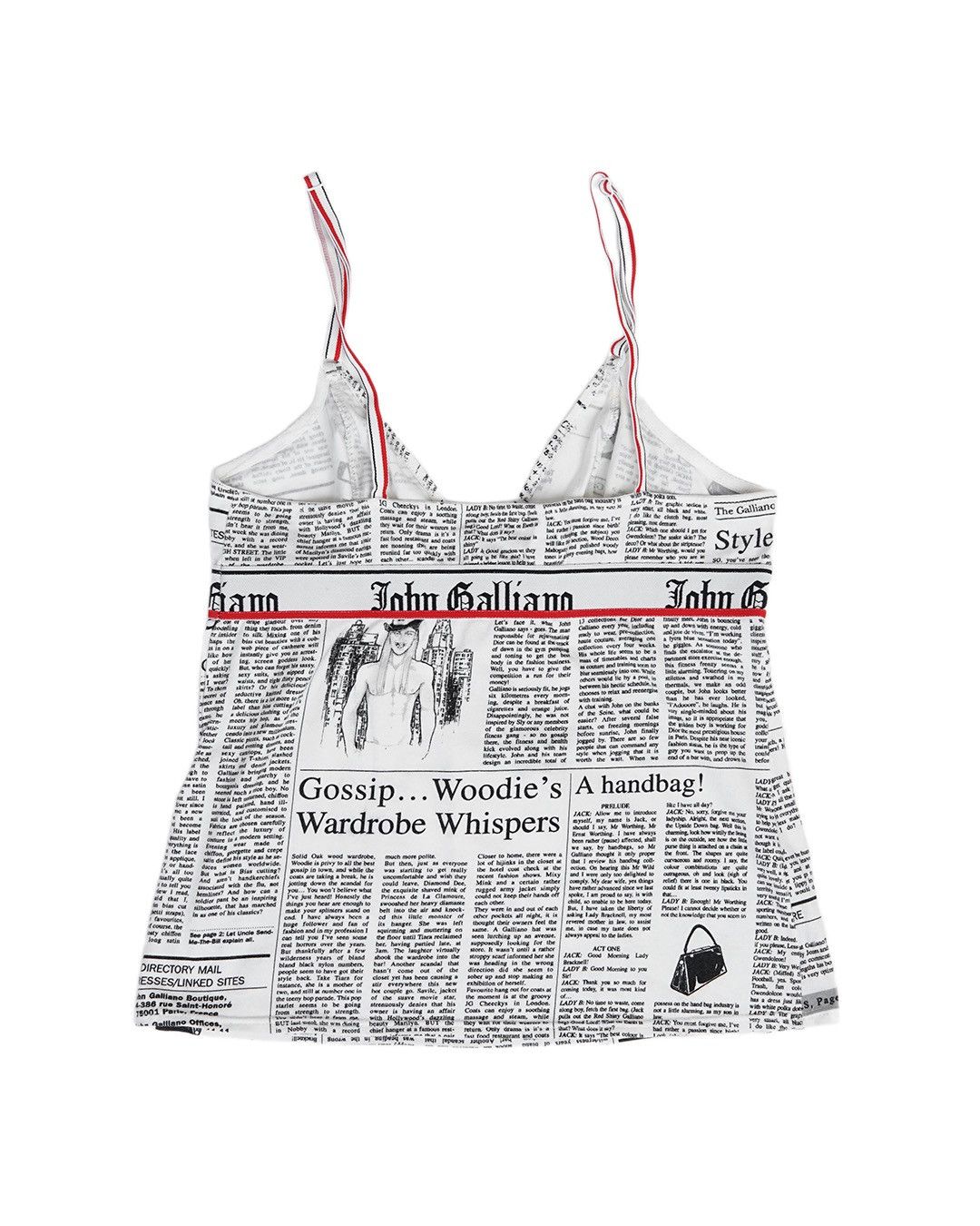 John Galliano John Galliano Newsprint Tank Top Size S / US 4 / IT 40 - 2 Thumbnail