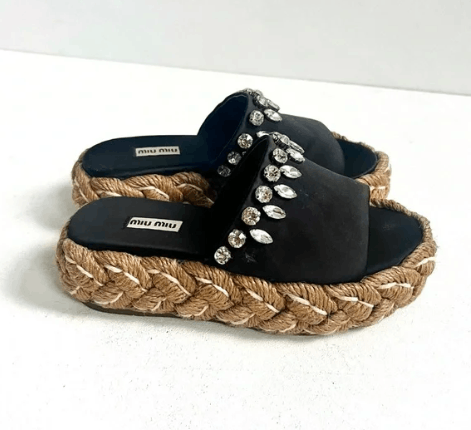 Miu Miu Miu Miu | Platform Crystal Slides Size US 6 / IT 36 - 1 Thumbnail