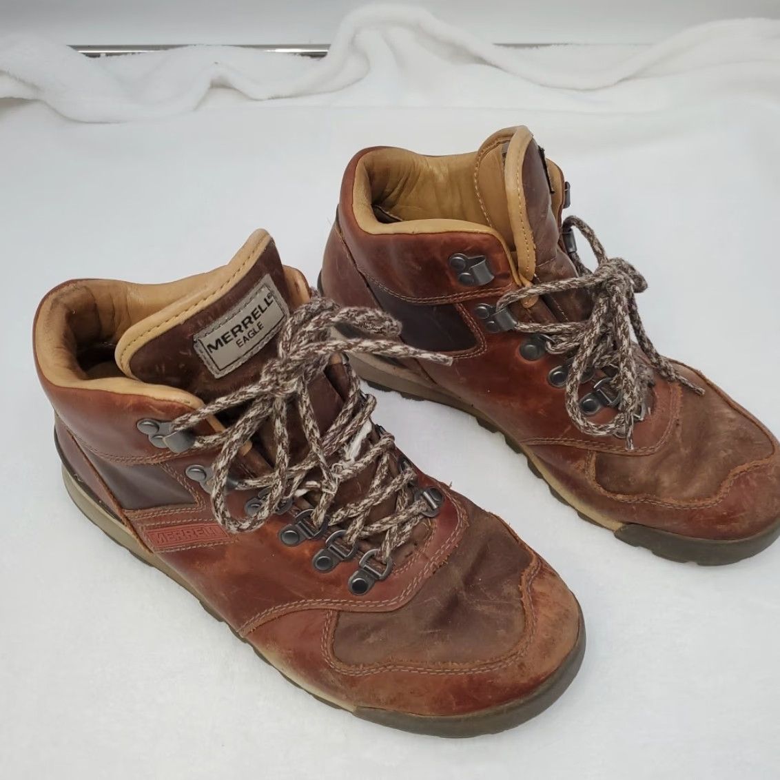 Merrell Merrell Eagle Luxe Sunned Hiking Boots Mens 7.5 Brown Leather Waterproof Ankle Shaft Suede Boots Vintage Style Size US 8 / EU 41 - 3 Thumbnail