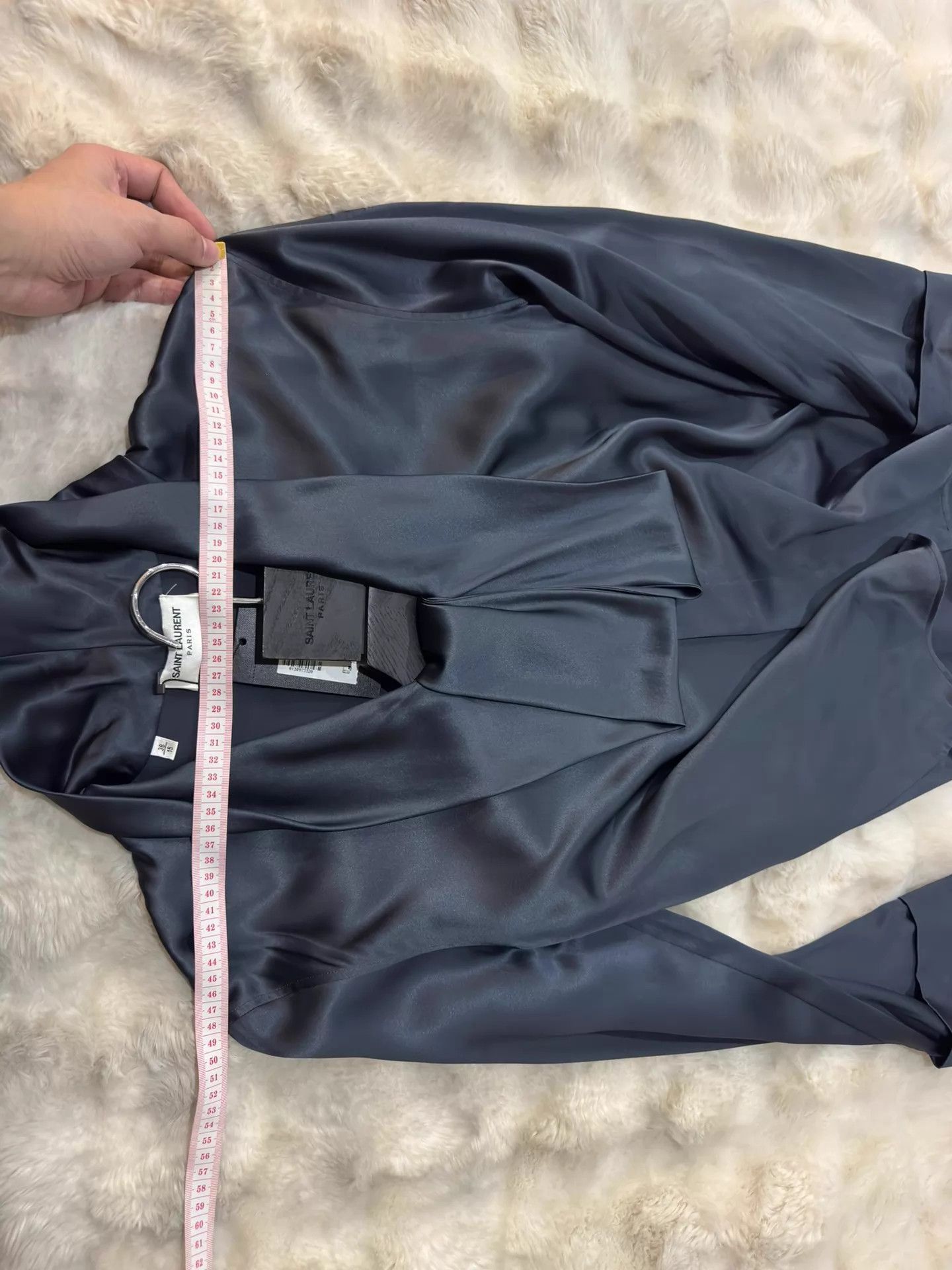 Saint Laurent Paris Saint Laurent Runway Tie Silk Shirt 38 S 23FW Size US S / EU 44-46 / 1 - 7 Thumbnail