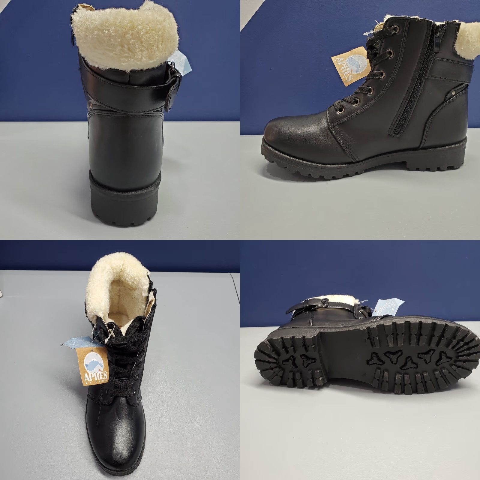 Vintage LAMO Park City Combat Winter Boots Womens Size 11 Black Faux Fur AW1765 Size L / US 10 / IT 46 - 9 Thumbnail