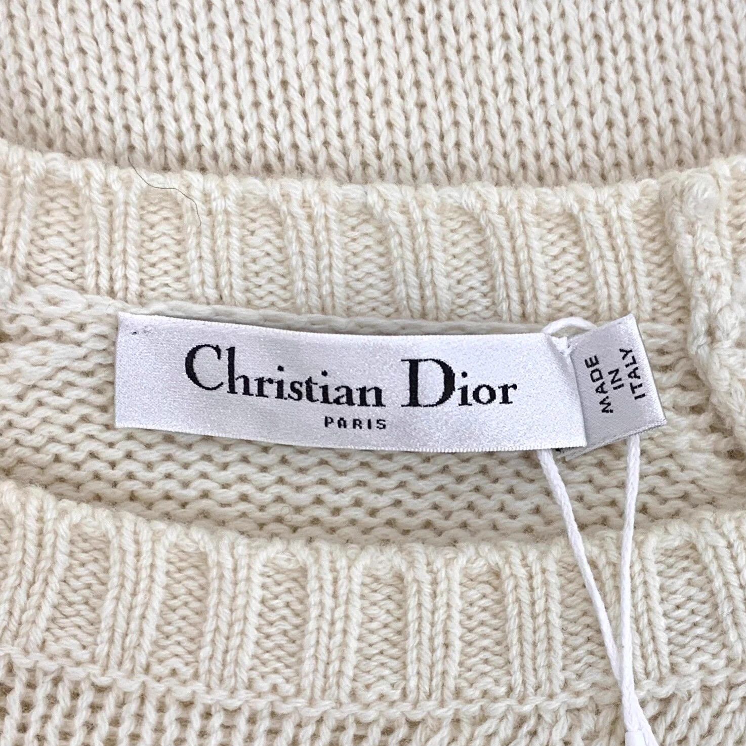 Dior LW0218 Dior Off-White Cashmere Crew Star Logo Intarsia Size XXS / US 00 / IT 34 - 6 Thumbnail