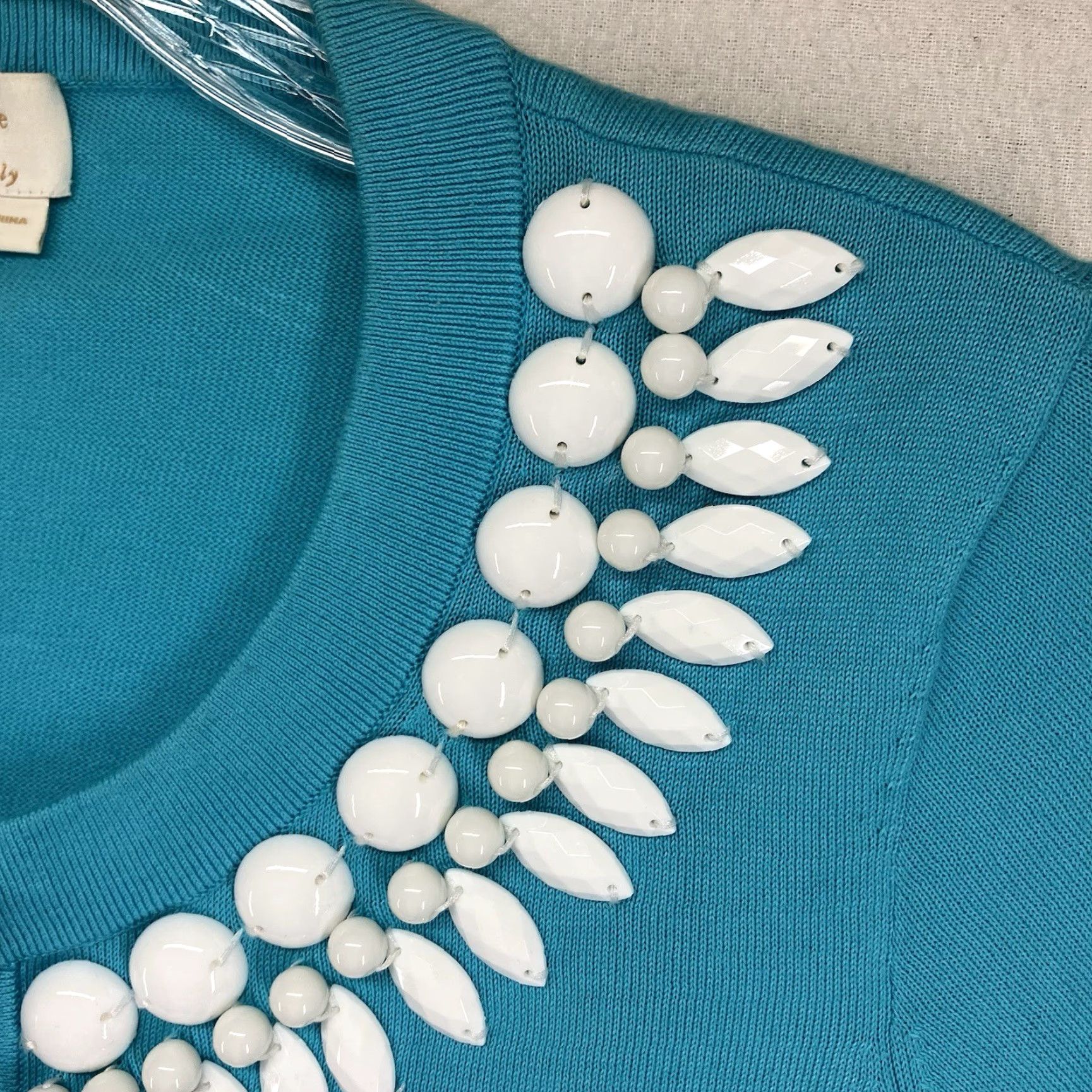 Vintage VINTAGE Kate Spade Women's Top Cotton Long Sleeve Beaded Button Up Small Hole Casual Blue 90s Size S / US 4 / IT 40 - 7 Thumbnail