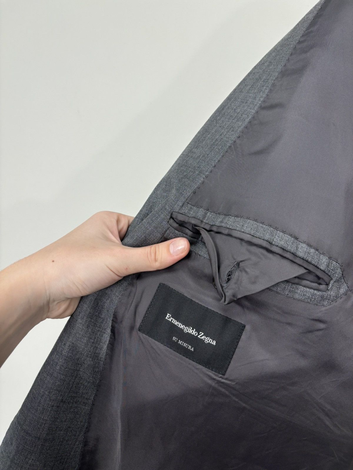 Ermenegildo Zegna Ermenegildo Zegna Su Misura Fit Rom Gray Formal Wool Suit Size 54L - 11 Thumbnail