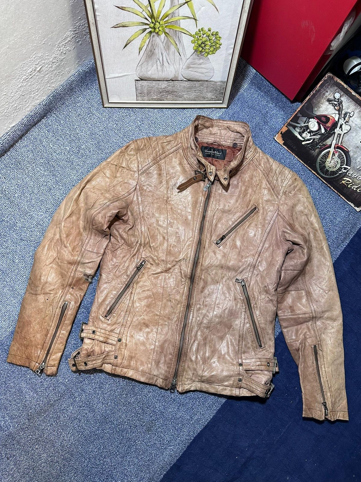 Tornado Mart Tornado Mart Distressed Motorcycle Leather jacket Size US M / EU 48-50 / 2 - 1 Thumbnail
