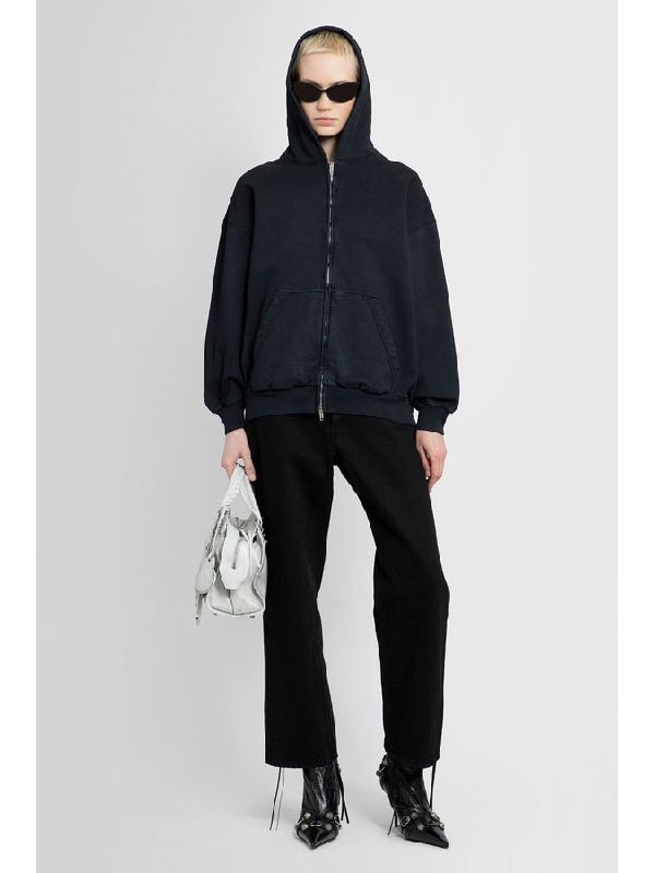 Balenciaga o1bcso1str0525 Paris Zip-Up Hoodie Small Fit in Black Size XL / US 12-14 / IT 48-50 - 4 Thumbnail