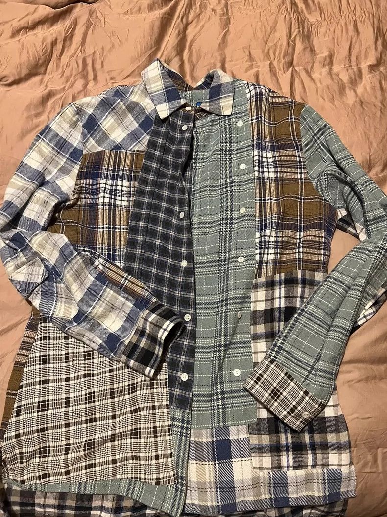 Loewe Loewe Women's Patchwork Plaid Shirt - dmc Size US M / EU 48-50 / 2 - 1 Thumbnail