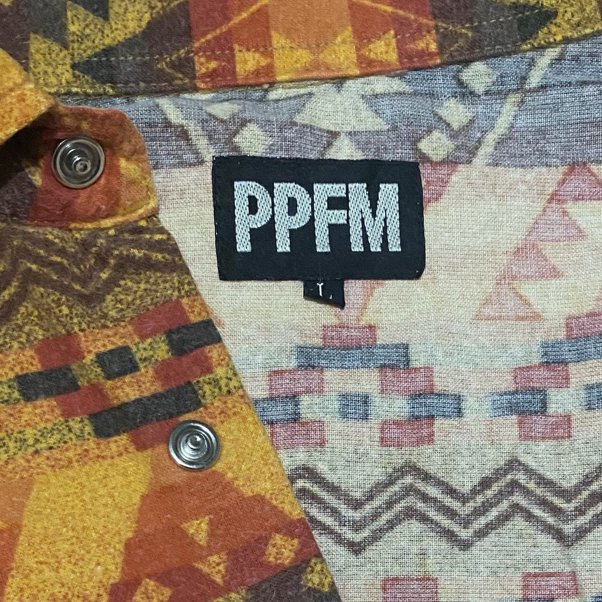 If Six Was Nine × Japanese Brand × PPFM PPFM Navajo Motif Button Shirts Size US L / EU 52-54 / 3 - 5 Thumbnail